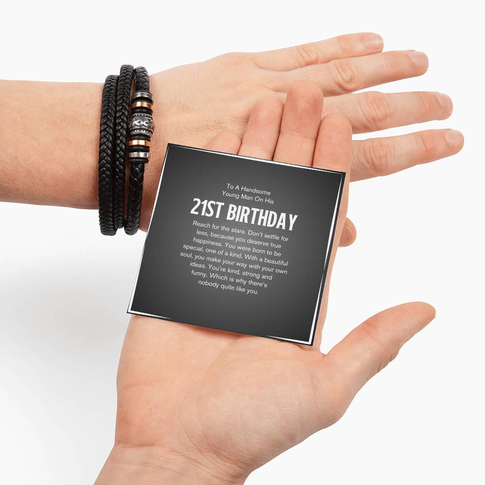 21st Birthday Gift Bracelet for Him