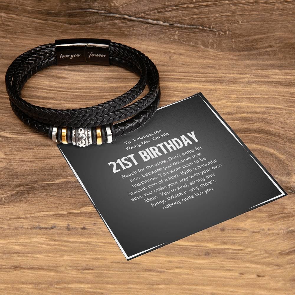 21st Birthday Gift Bracelet for Him