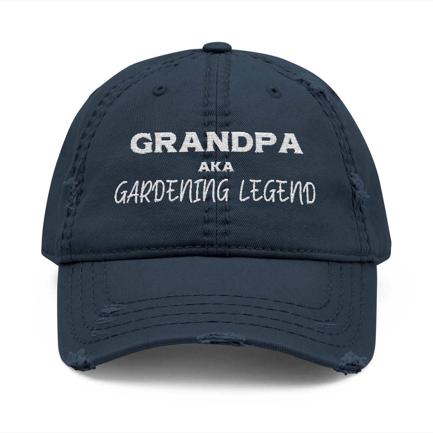 Grandpa AKA Gardening Legend Distressed Dad Hat, Embroidered Cap for Grandpa