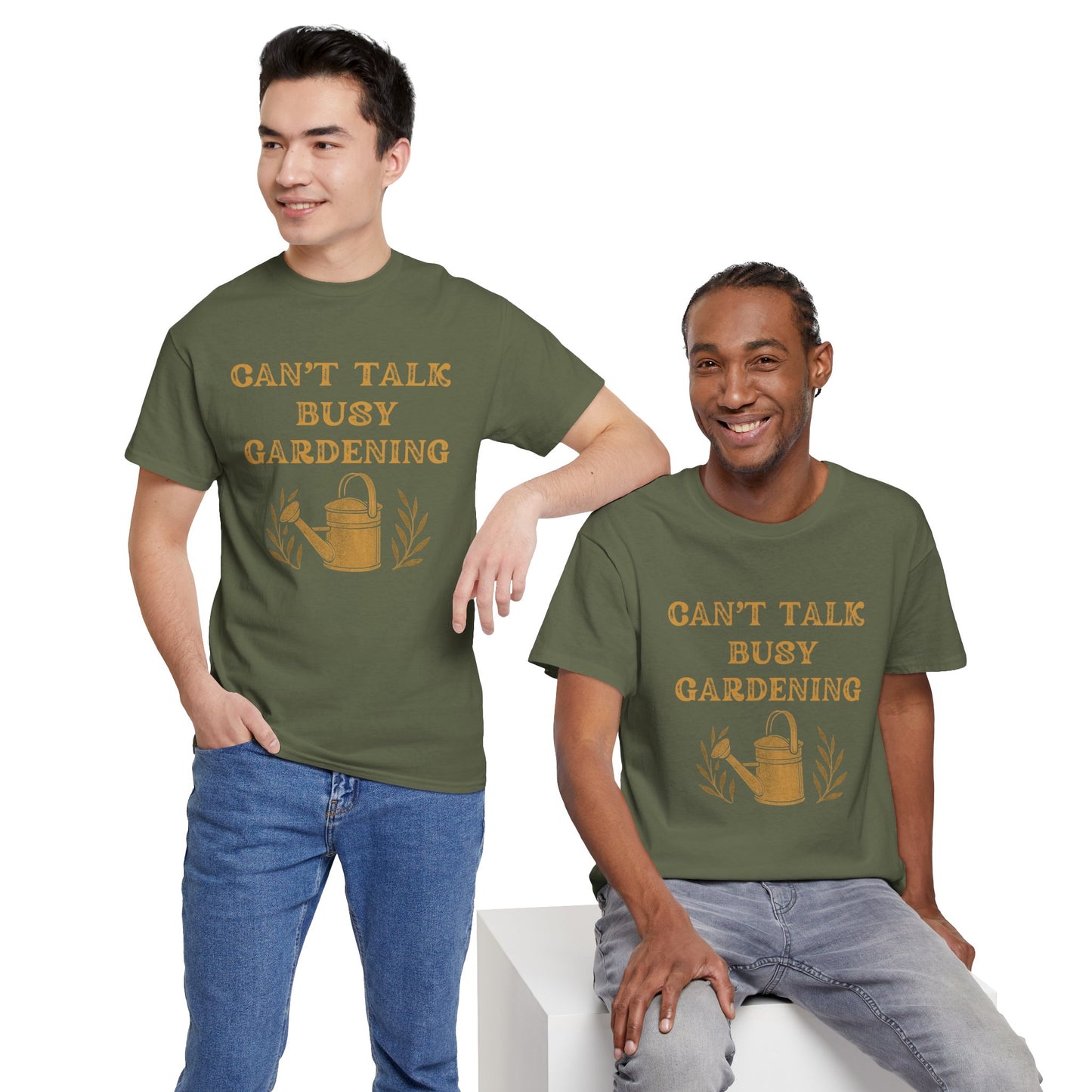 Can't Talk, Busy Gardening Unisex Cotton Tee - Perfect for Gardeners