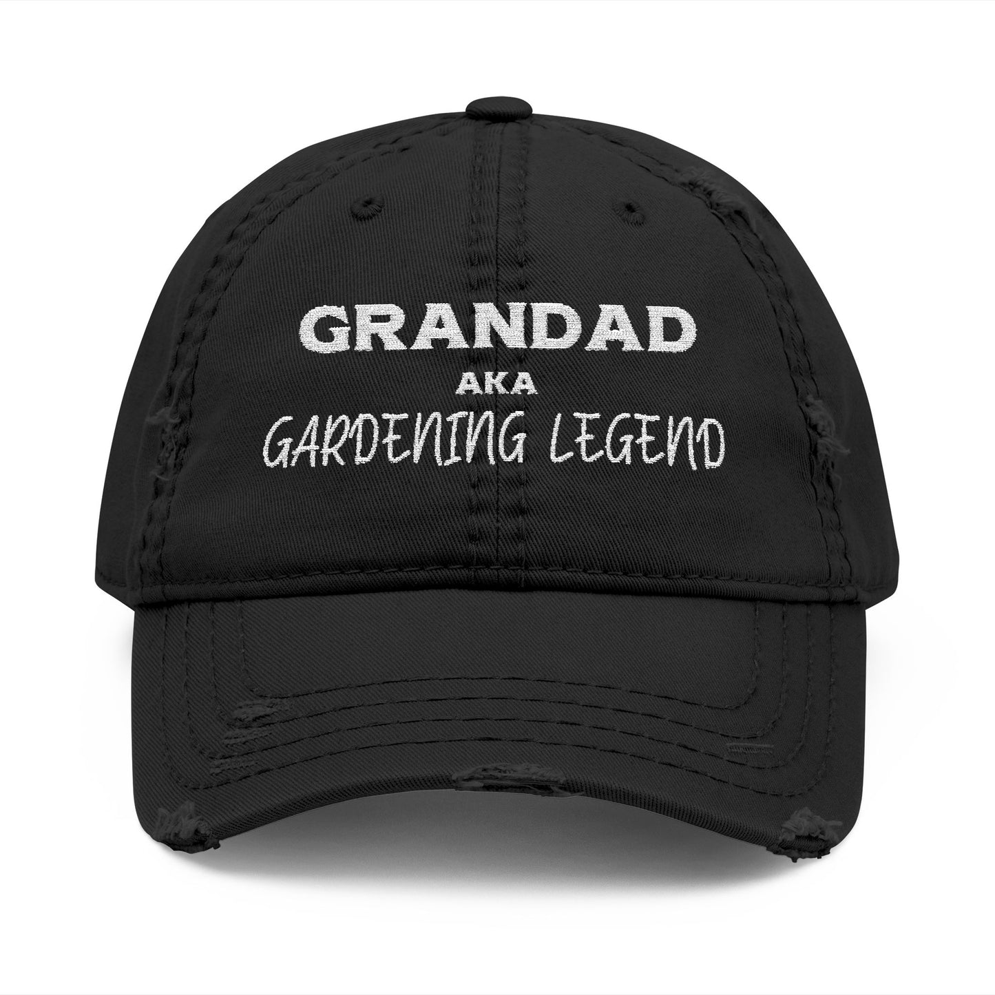 Grandad Aka Gardening Legend Dad Cap, Distressed Embroidered Hat