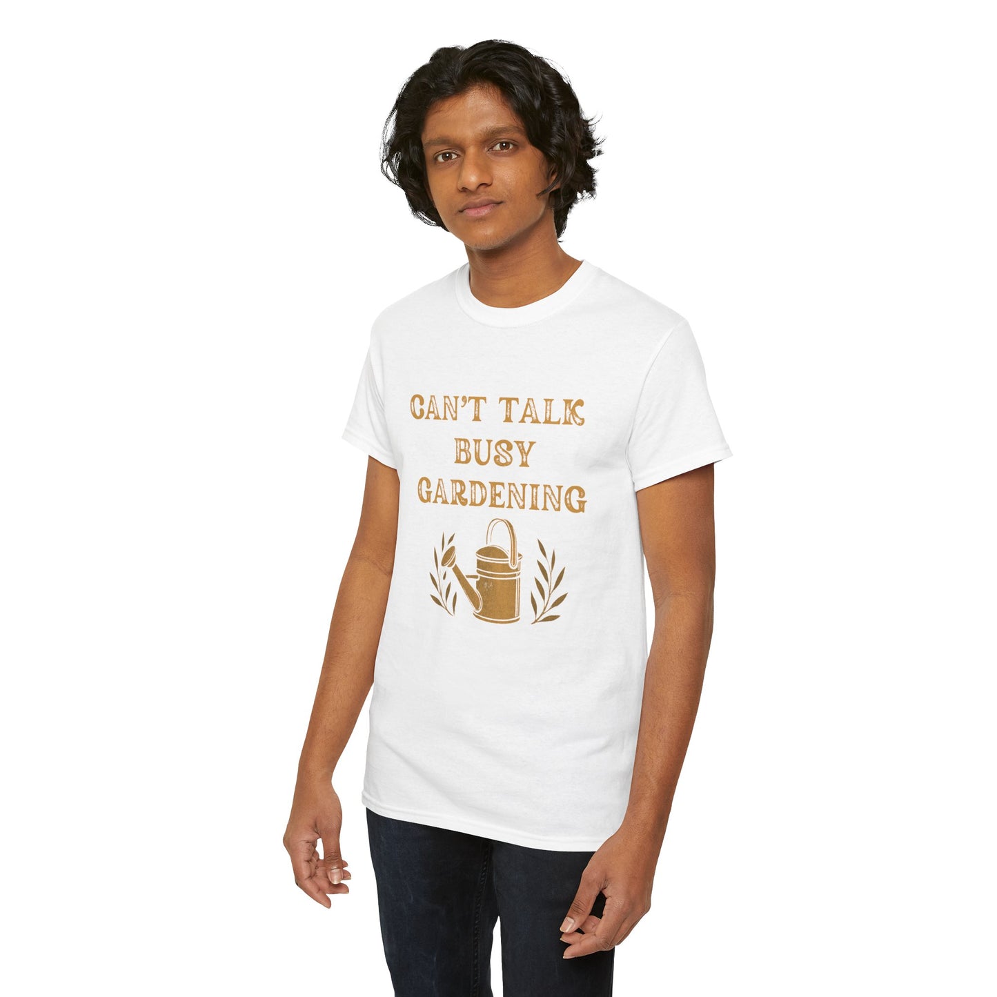 Can't Talk, Busy Gardening Unisex Cotton Tee - Perfect for Gardeners
