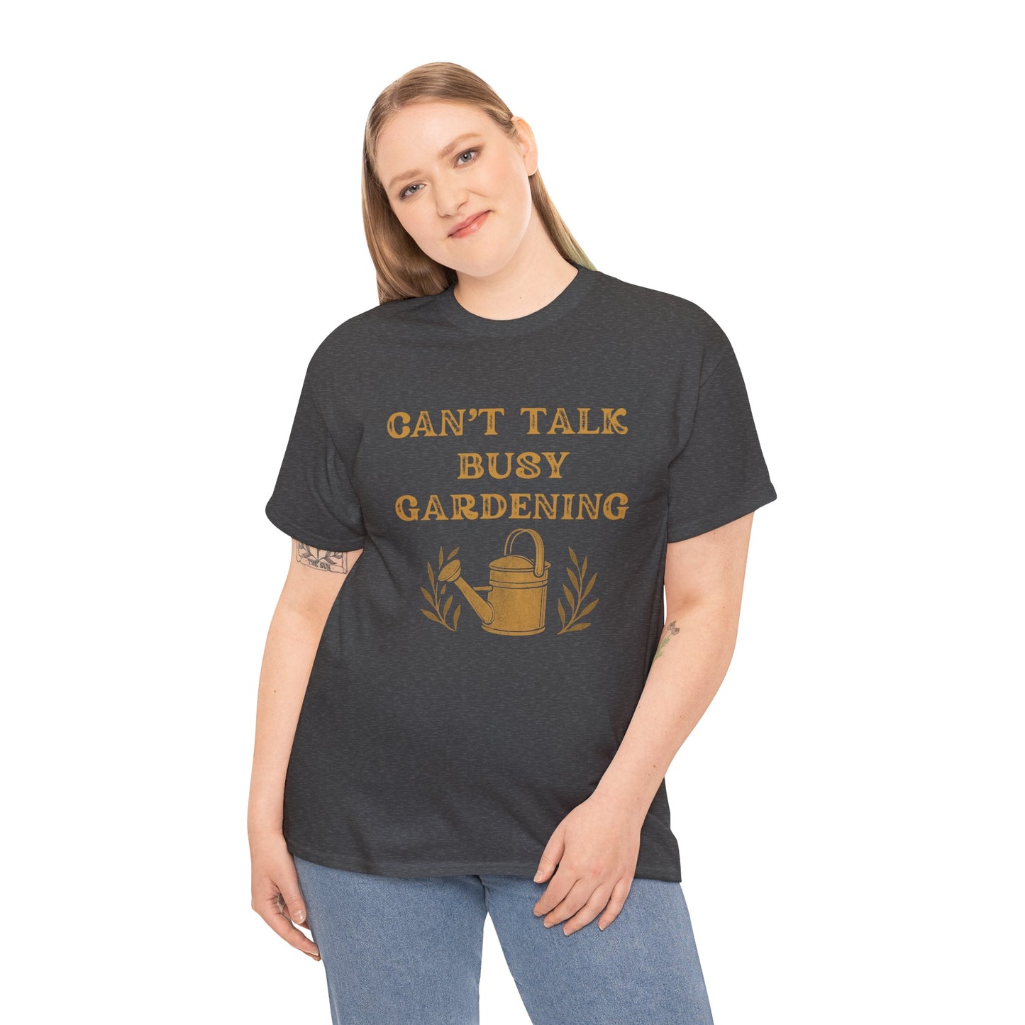 Can't Talk, Busy Gardening Unisex Cotton Tee - Perfect for Gardeners