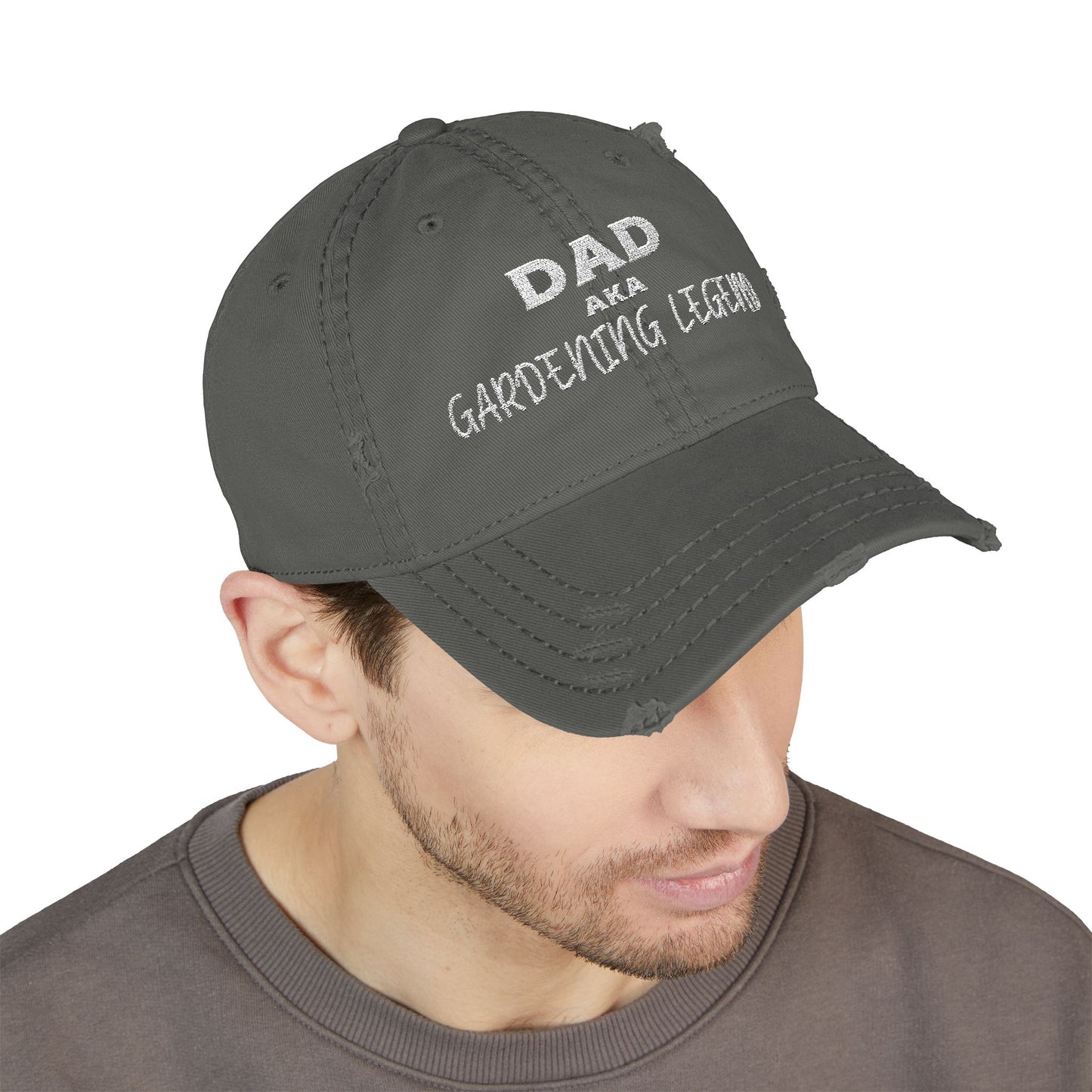 Dad, Aka Gardening Legend - Embroidered Distressed Dad Cap