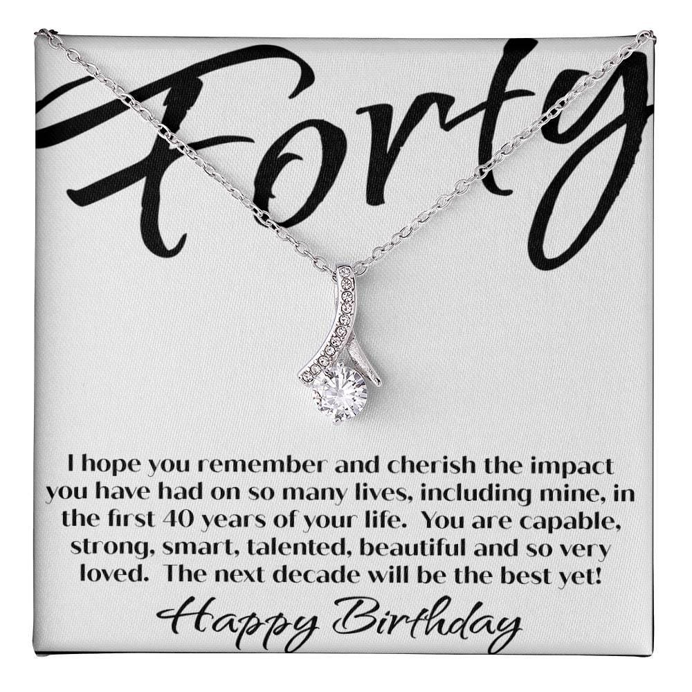40th Birthday Gift Necklace For Women