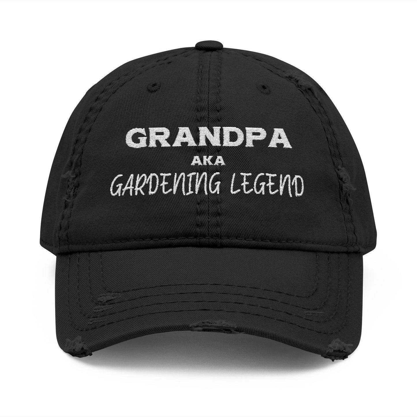 Grandpa AKA Gardening Legend Distressed Dad Hat, Embroidered Cap for Grandpa