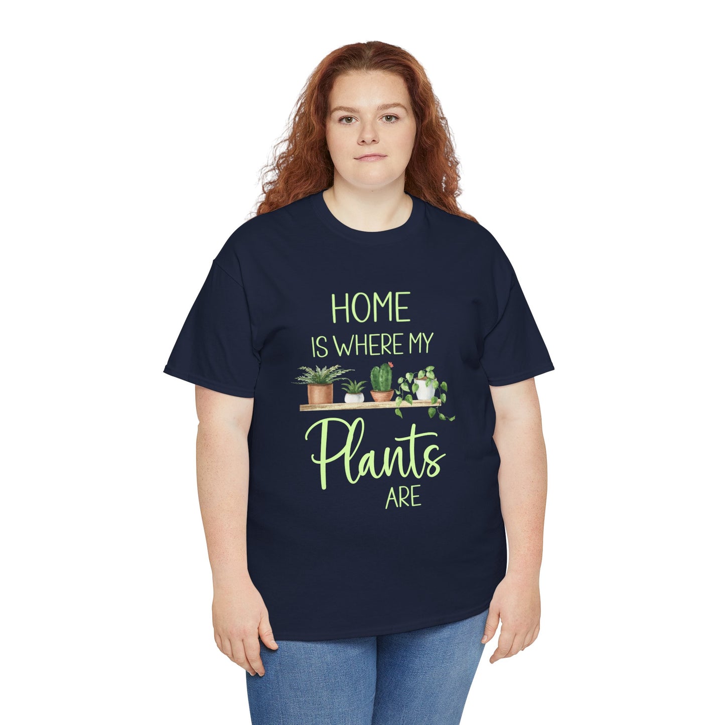 Home Is Where My Plants Are Unisex Cotton Tee, Plant Lover Shirt for Gardeners