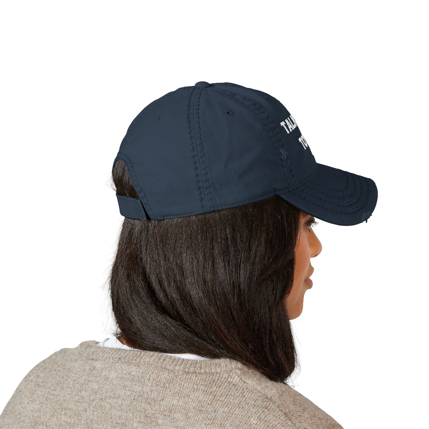 “Talk Dirt to Me” Dad Hat, Distressed Embroidered Cap For Gardeners