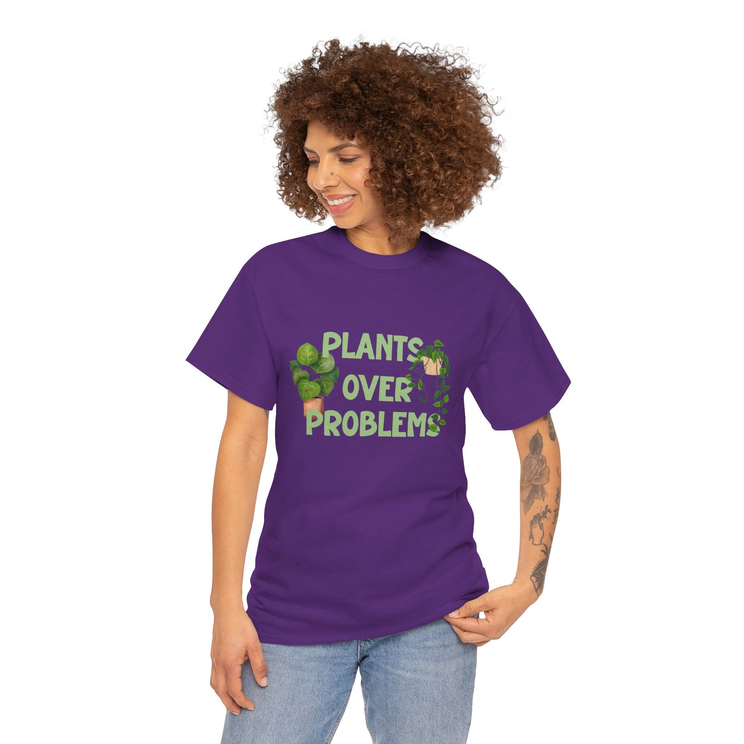 Plants Over Problems T-Shirt β Stress-Free Gardener Tee π±