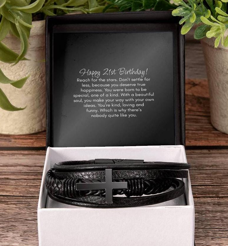 21st Birthday Gift for Him, 21st Birthday Bracelet
