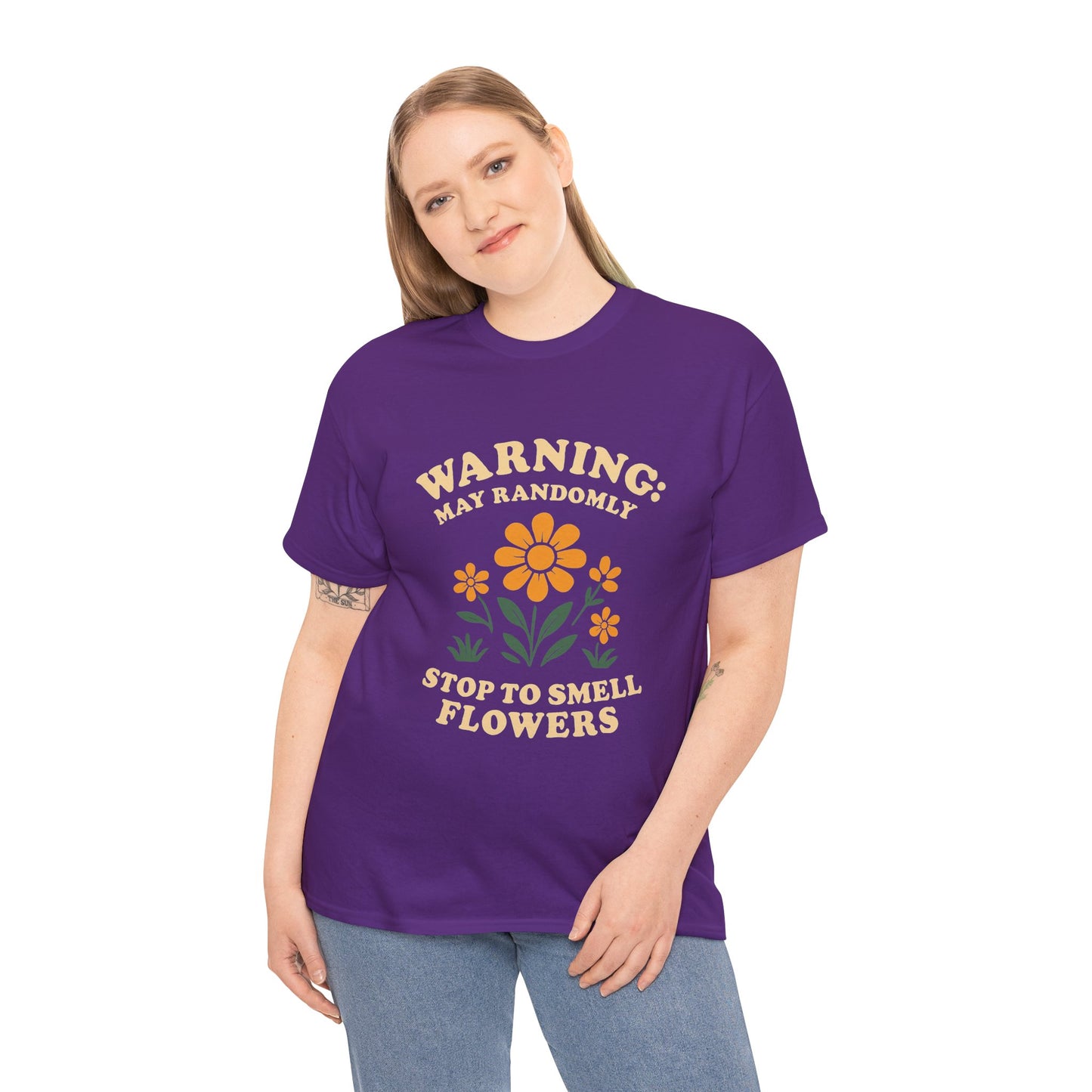 Warning: May Randomly Stop and Smell Flowers T-Shirt