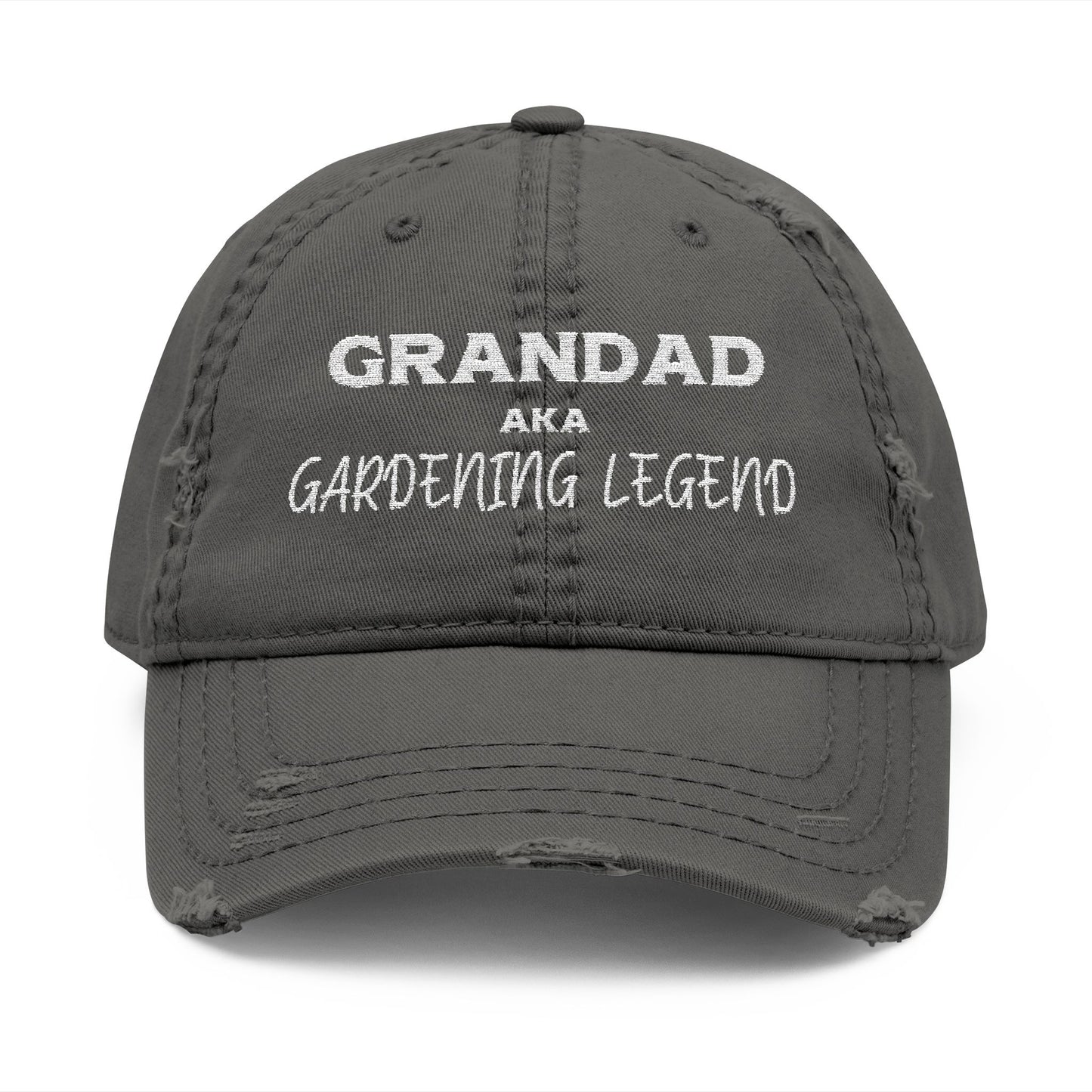 Grandad Aka Gardening Legend Dad Cap, Distressed Embroidered Hat