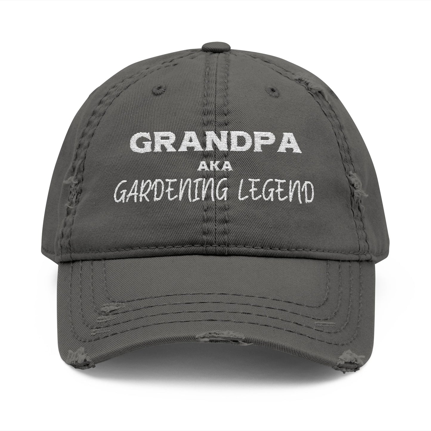 Grandpa AKA Gardening Legend Distressed Dad Hat, Embroidered Cap for Grandpa