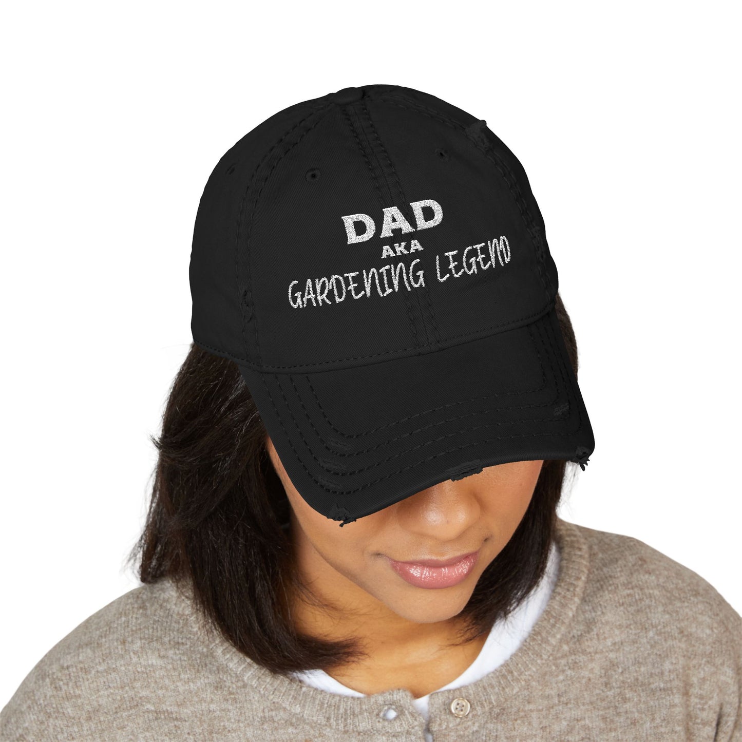 Dad, Aka Gardening Legend - Embroidered Distressed Dad Cap