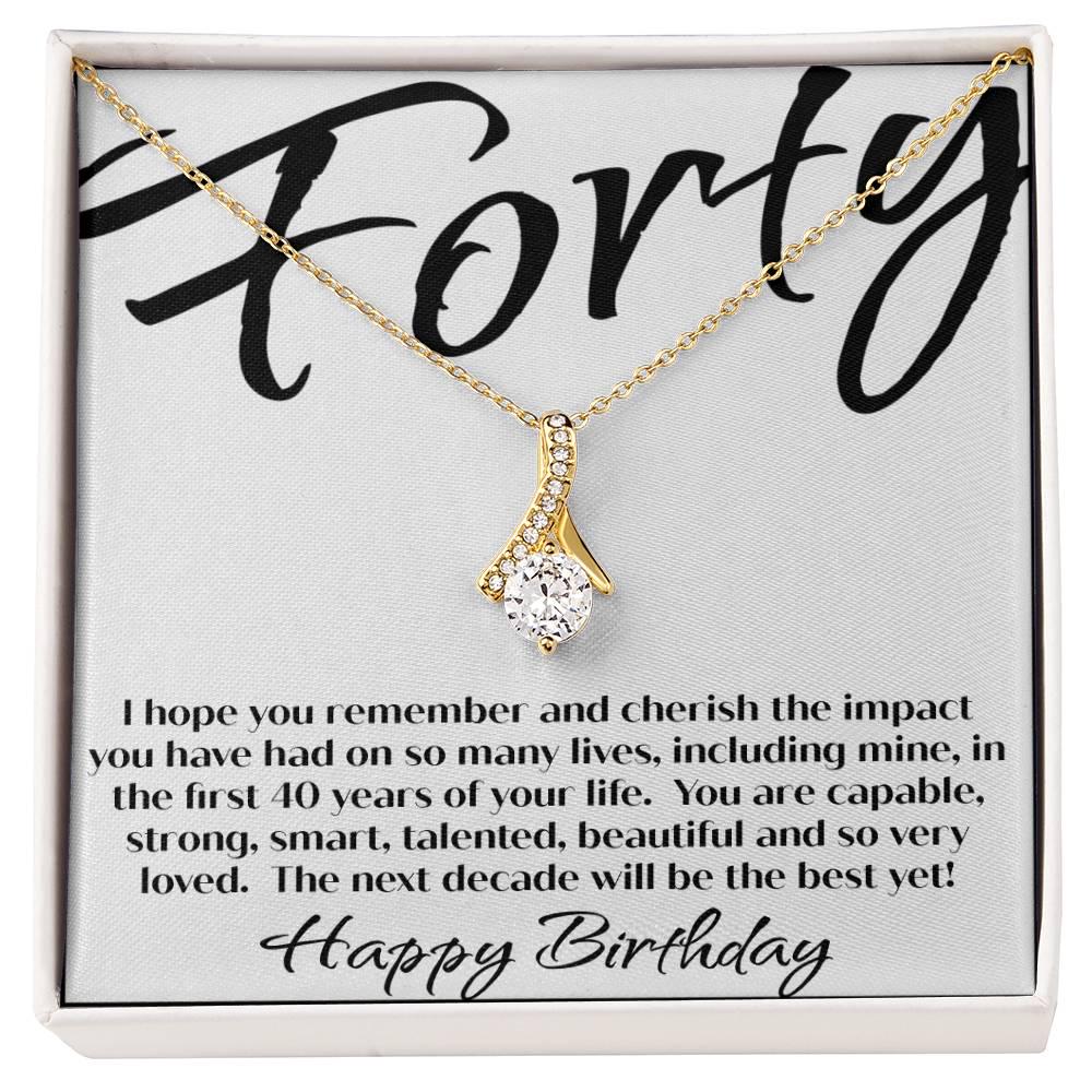 40th Birthday Gift Necklace For Women