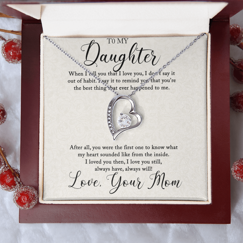 Heart Necklace For Daughter, From Mom