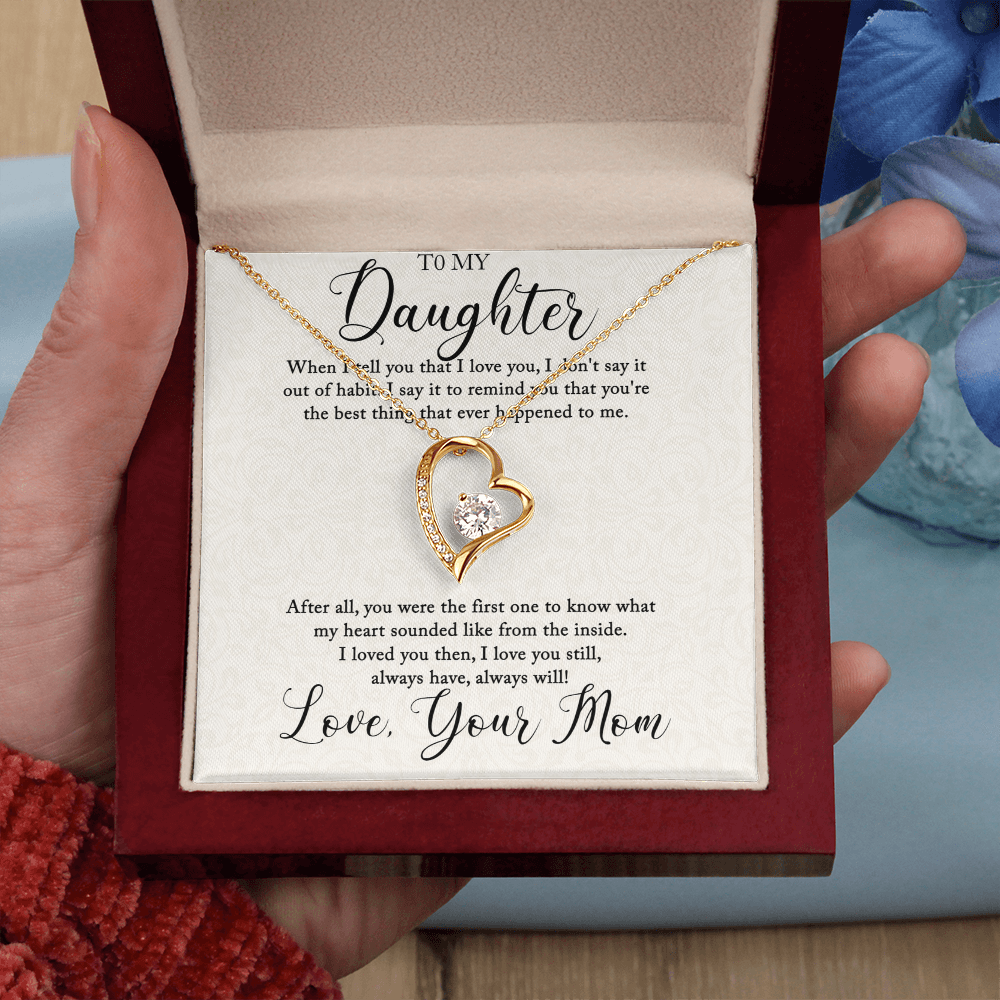 Heart Necklace For Daughter, From Mom