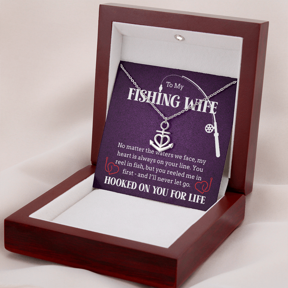 To the Woman Who Reeled Me In -Anchor Necklace For Your Fishing Wife