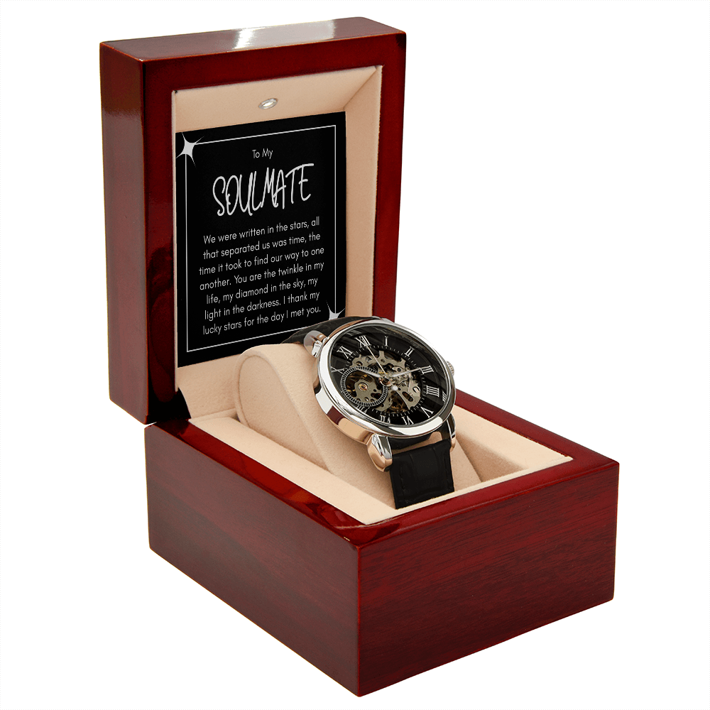 Luxury Openwork Watch for Your Soulmate - A Timeless Gift of Love in a Mahogany Box