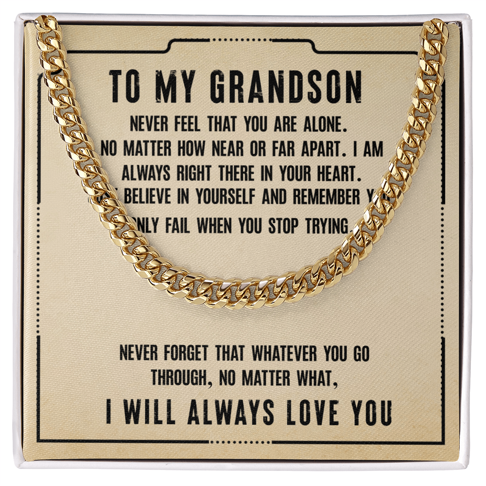 Chain Link Necklace For A Beloved Grandson