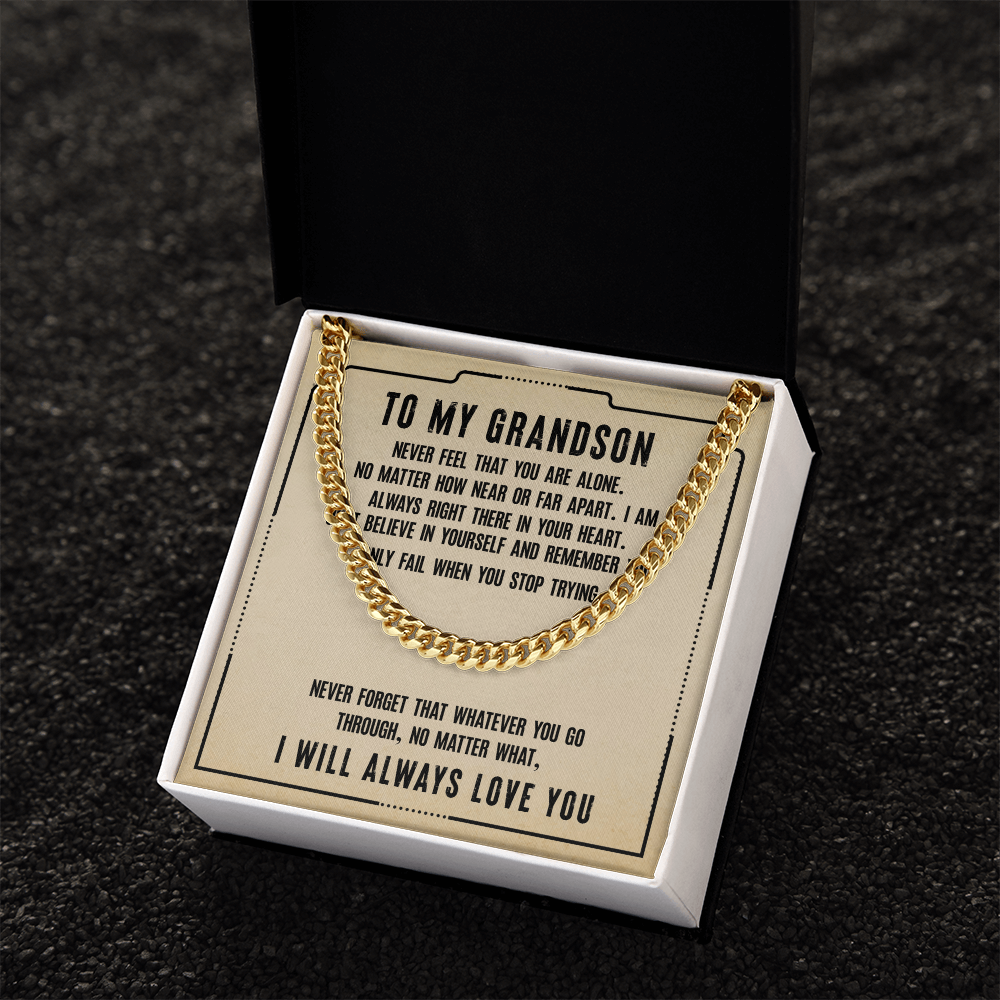 Chain Link Necklace For A Beloved Grandson