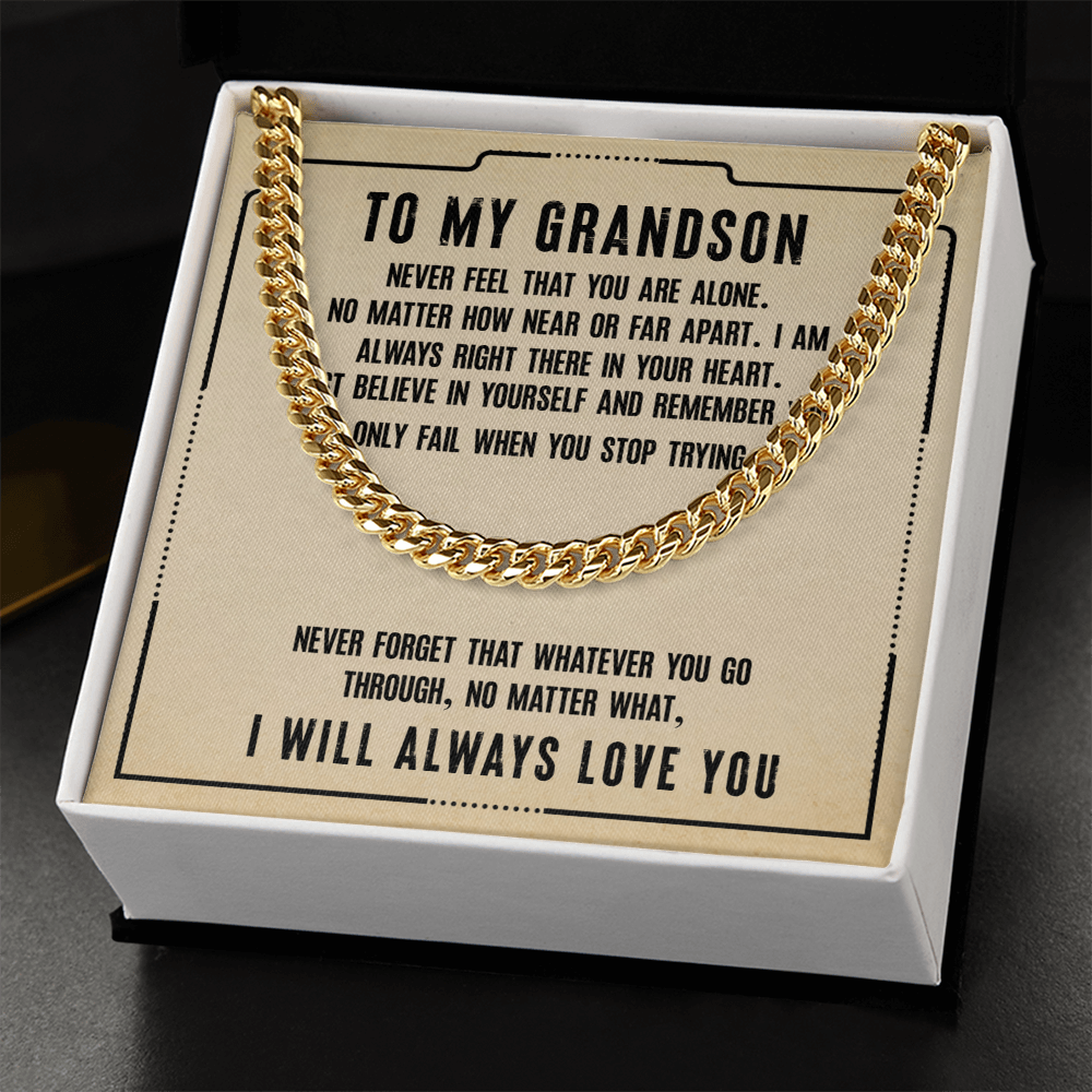 Chain Link Necklace For A Beloved Grandson
