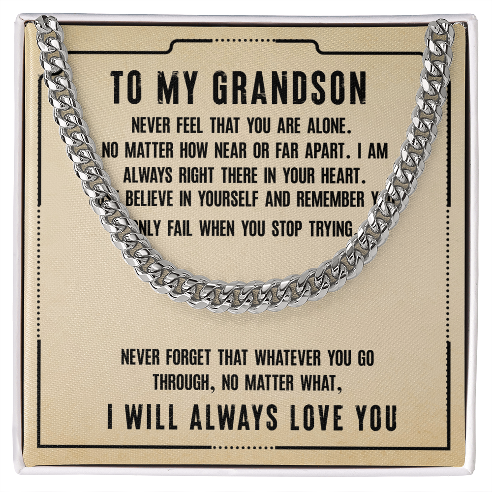 Chain Link Necklace For A Beloved Grandson