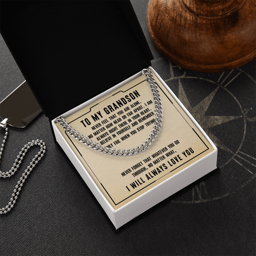 Chain Link Necklace For A Beloved Grandson