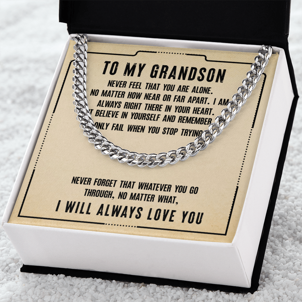 Chain Link Necklace For A Beloved Grandson