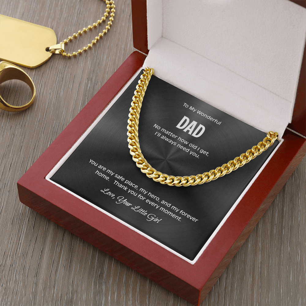 Dad Necklace from Daughter – Meaningful Cuban Link Chain Gift for Father
