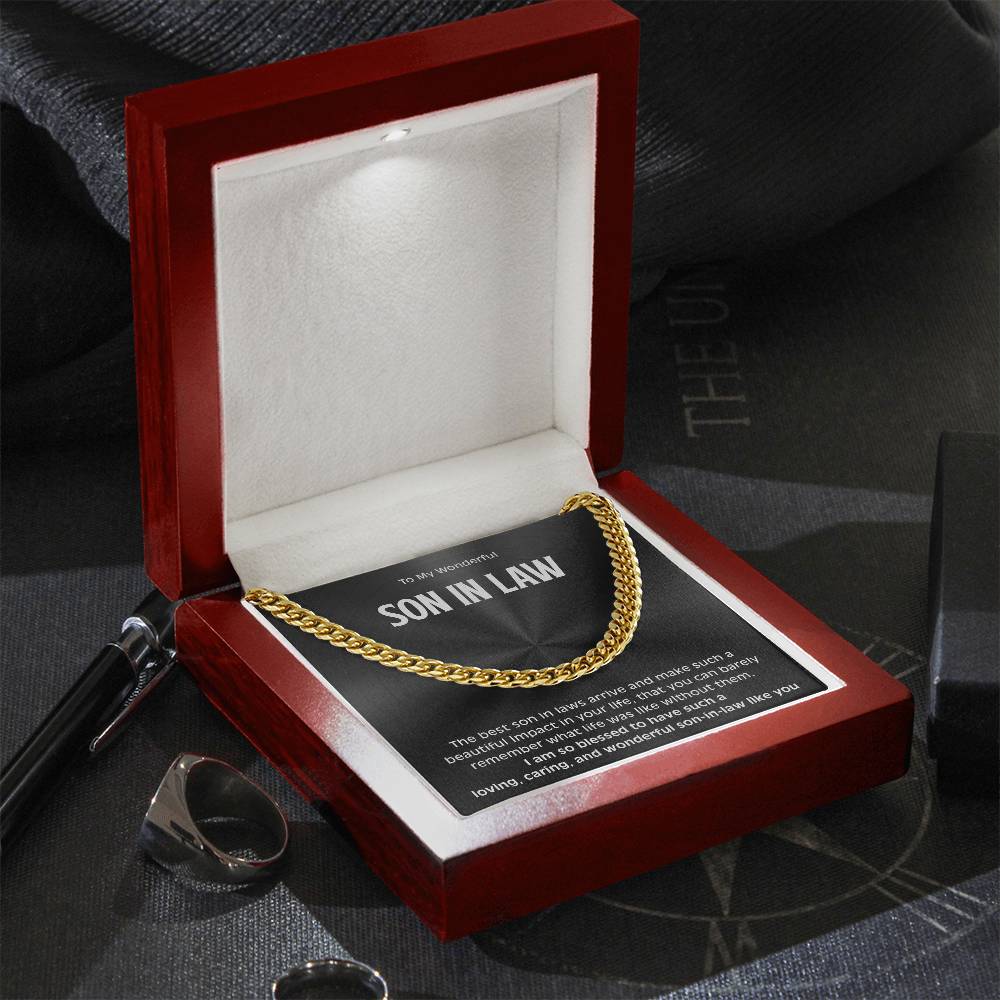 Sentimental Cuban Link Chain Gift for a Wonderful Son-in-Law, Meaningful Gift