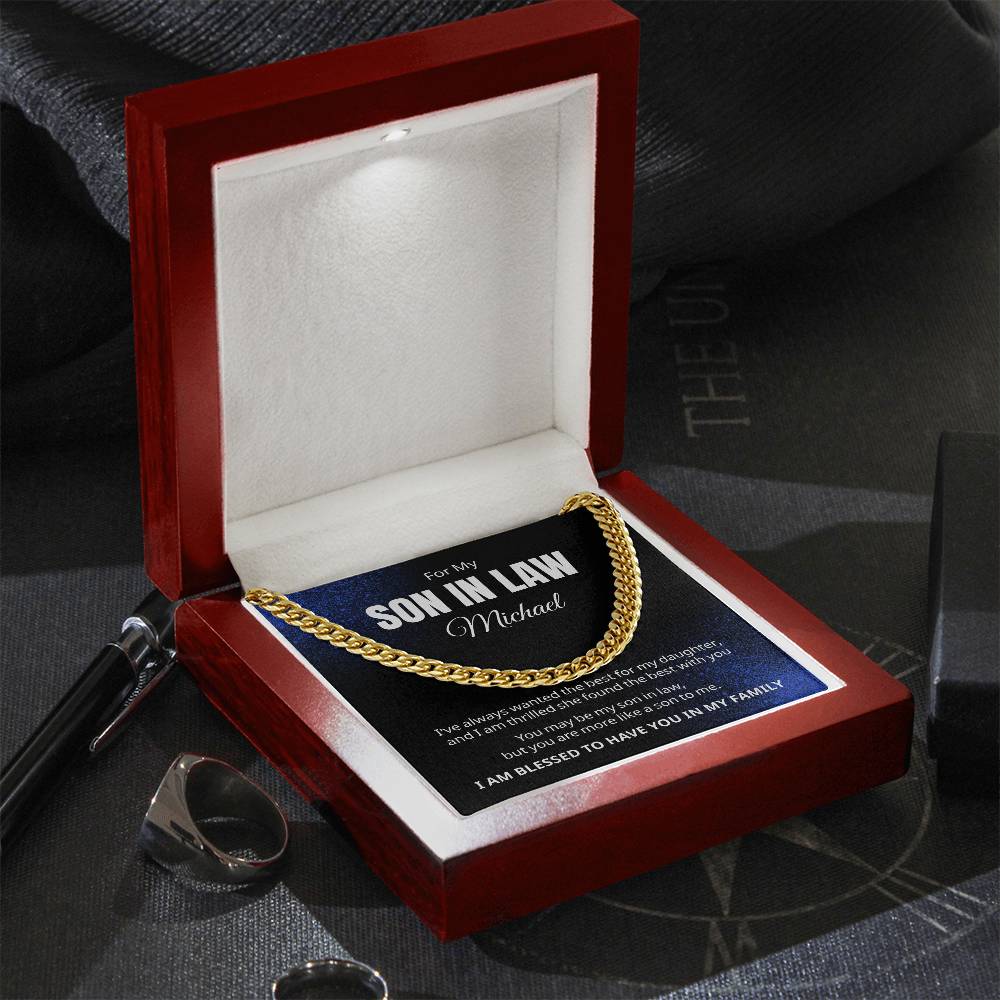 To My Son-In-Law | Personalized Cuban Link Chain