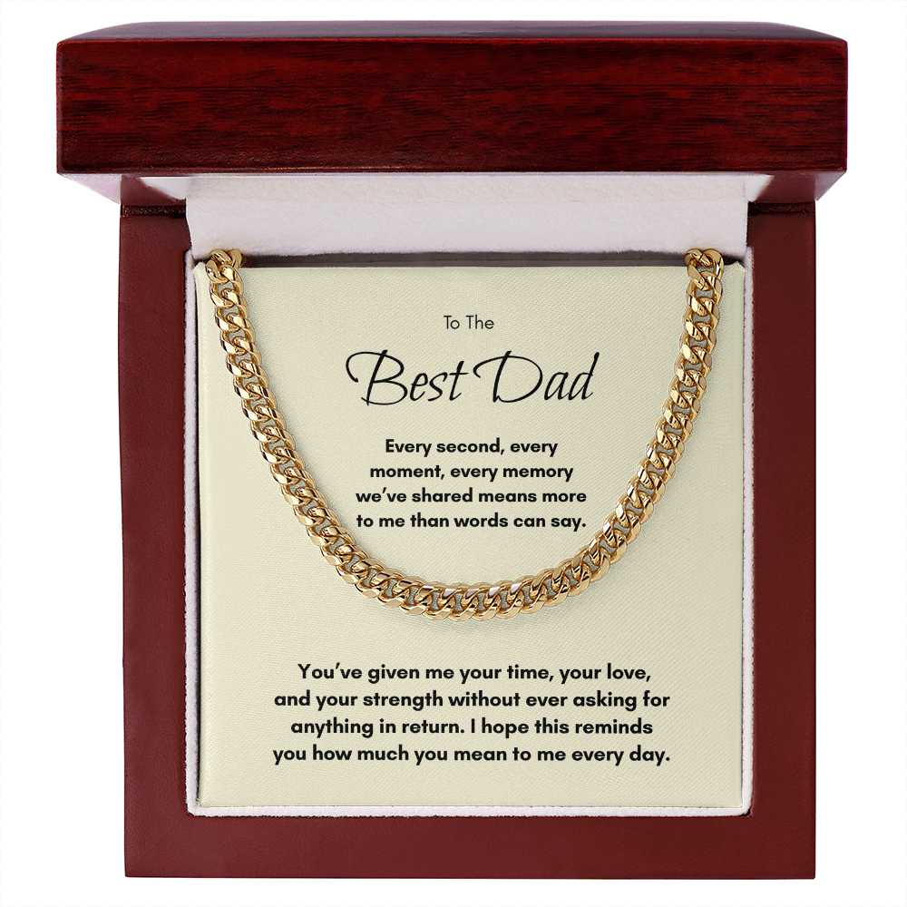 Cuban Link Chain Necklace for Dad – Meaningful Father Gift from Son or Daughter
