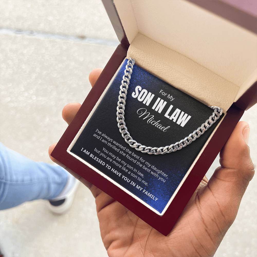 To My Son-In-Law | Personalized Cuban Link Chain