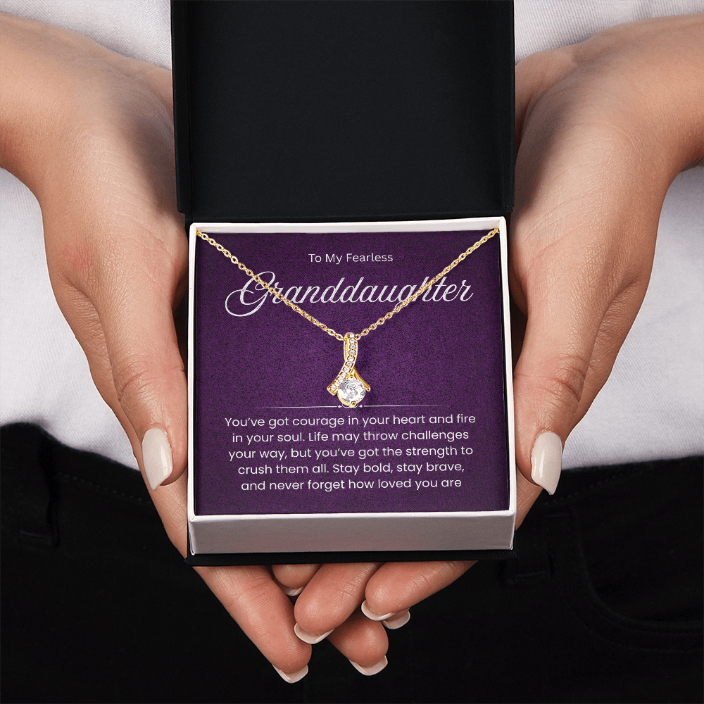 To My Fearless Granddaughter Necklace – A Gift of Courage, Strength & Love