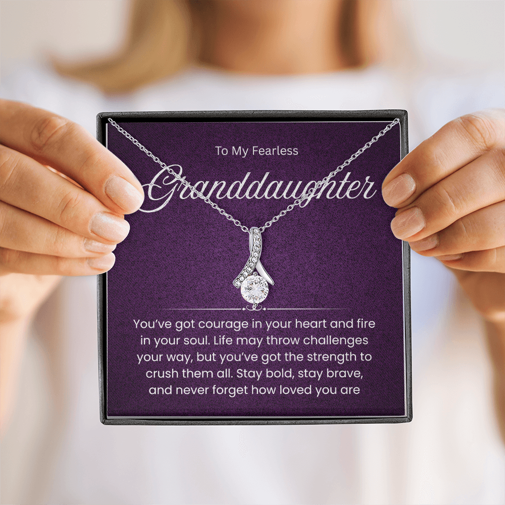 To My Fearless Granddaughter Necklace – A Gift of Courage, Strength & Love