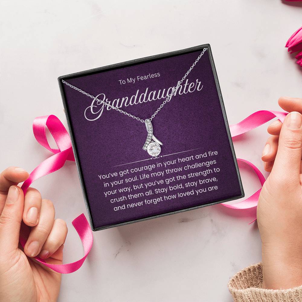 To My Fearless Granddaughter Necklace – A Gift of Courage, Strength & Love