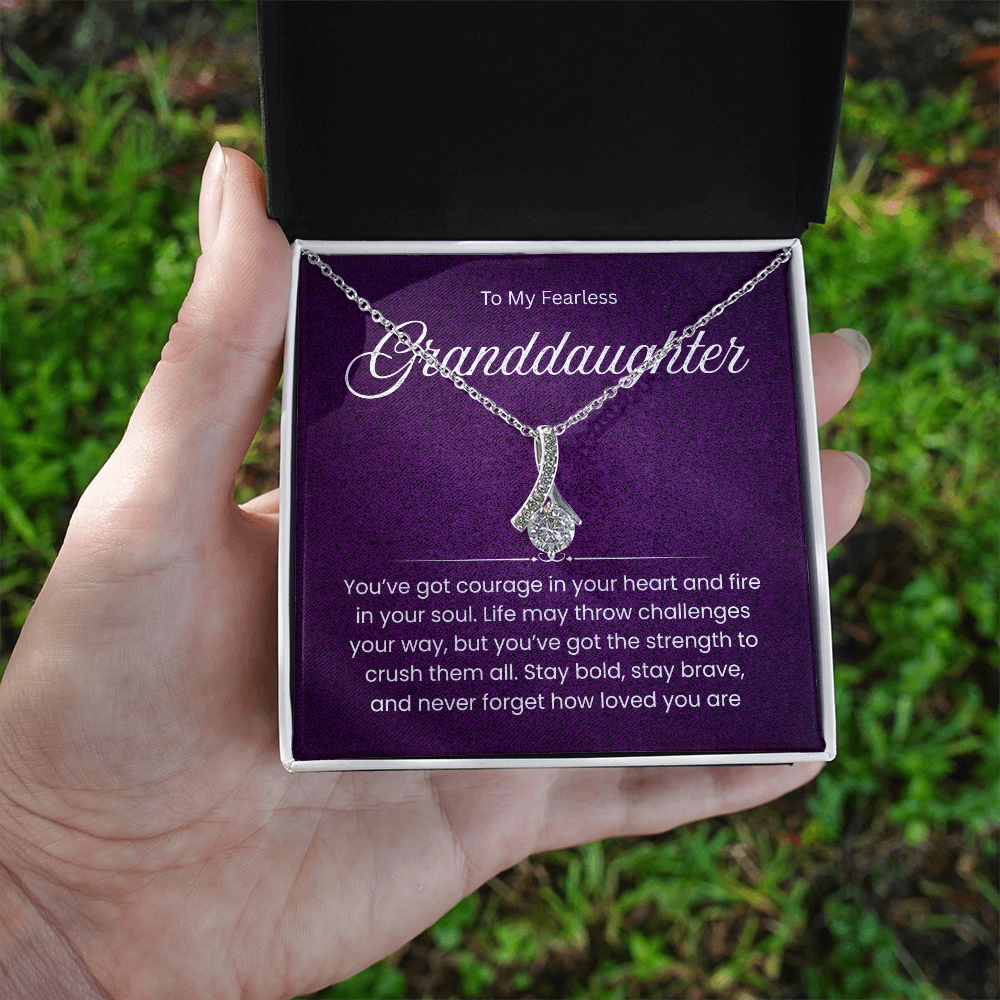 To My Fearless Granddaughter Necklace – A Gift of Courage, Strength & Love