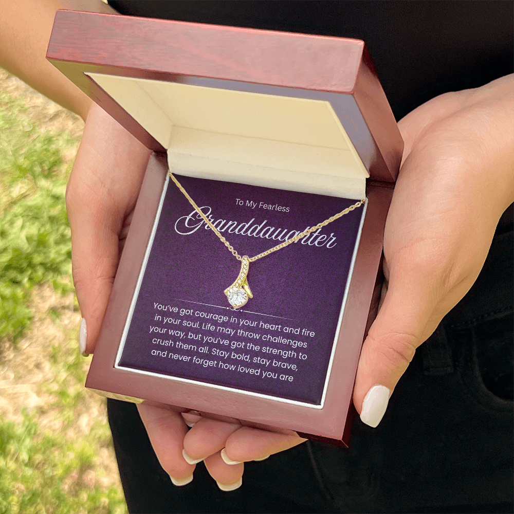 To My Fearless Granddaughter Necklace – A Gift of Courage, Strength & Love