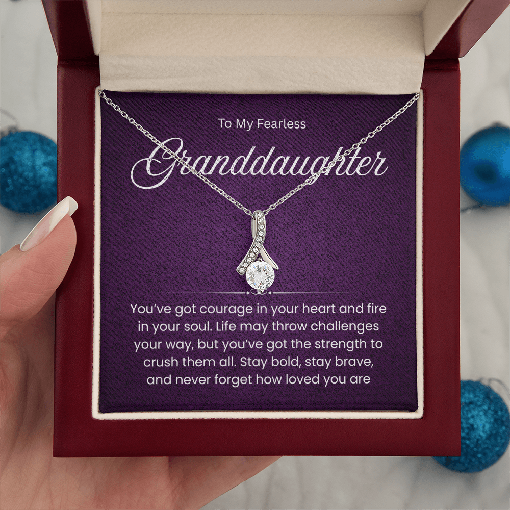 To My Fearless Granddaughter Necklace – A Gift of Courage, Strength & Love