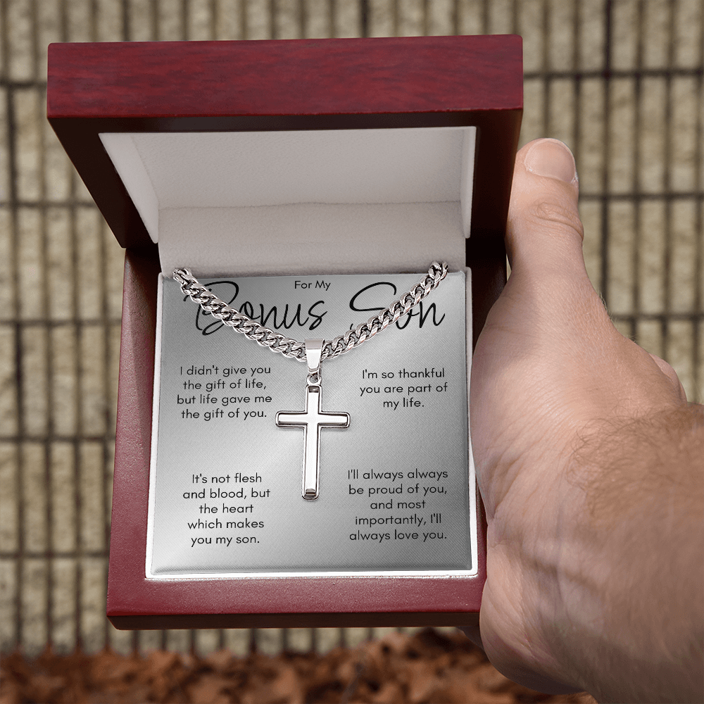 Gift For Bonus Son, Personalized Necklace