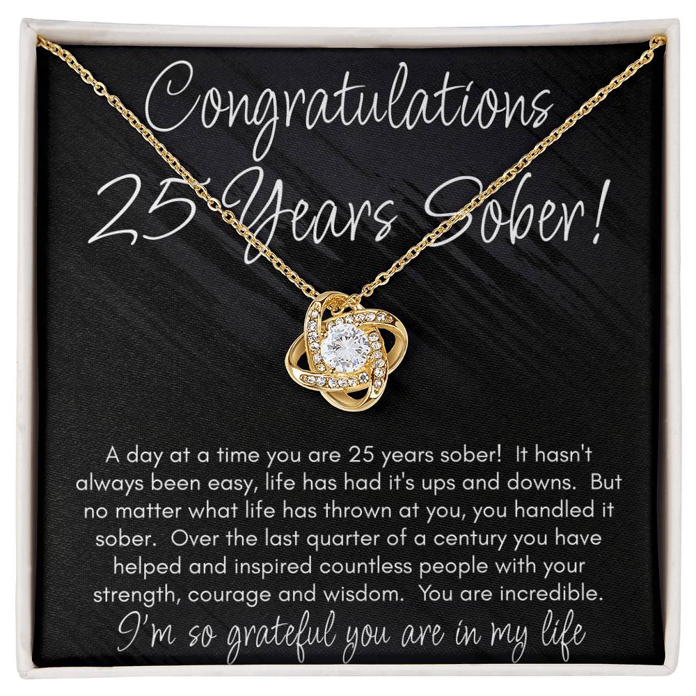 25 Years Sober Necklace – Celebrating a Quarter Century of Recovery