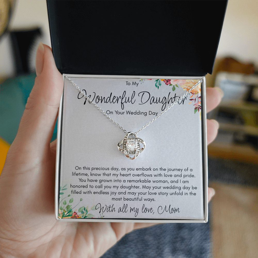 Necklace For Daughter On Her Wedding Day, Love Mom