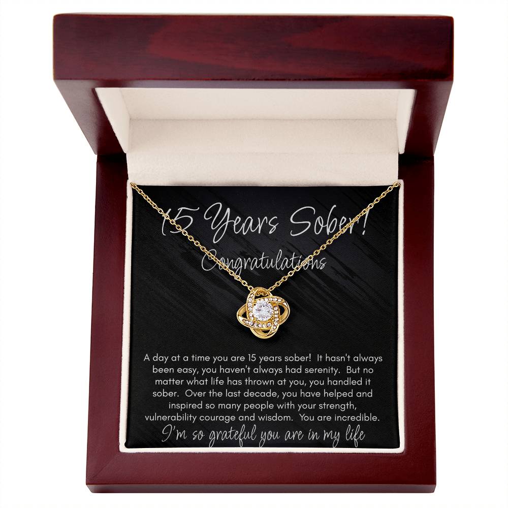 15 Years Sober Necklace – Celebrating an Incredible Journey of Strength & Courage