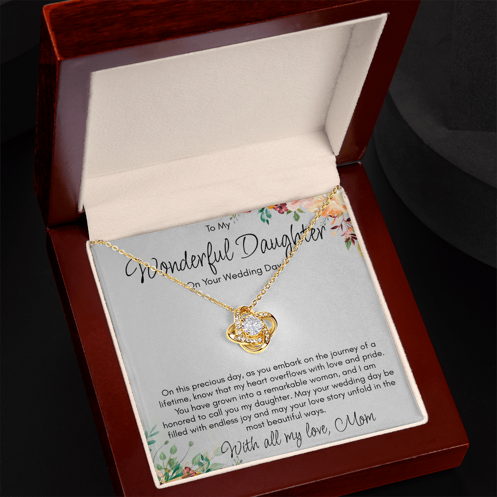 Necklace For Daughter On Her Wedding Day, Love Mom