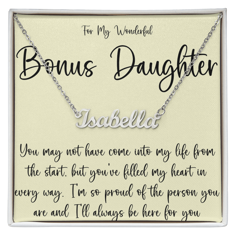 Personalized Name Necklace For A Brilliant Bonus Daughter