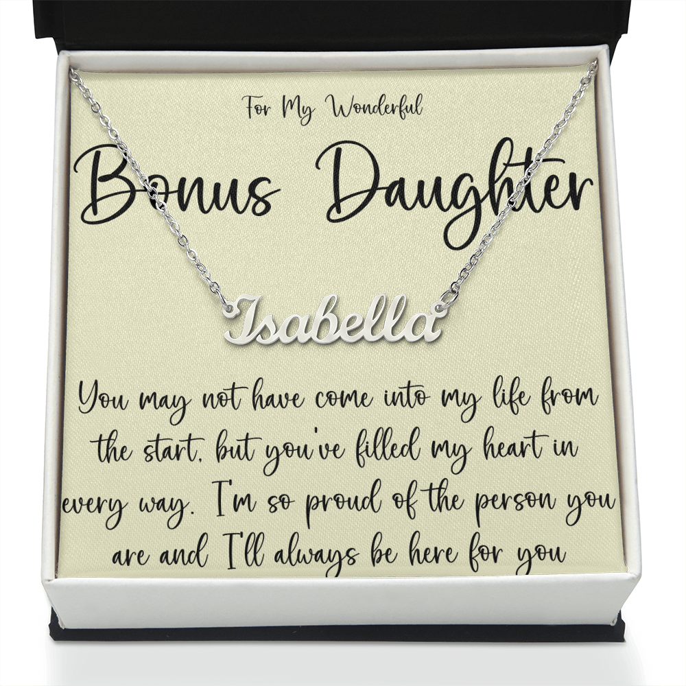 Personalized Name Necklace For A Brilliant Bonus Daughter