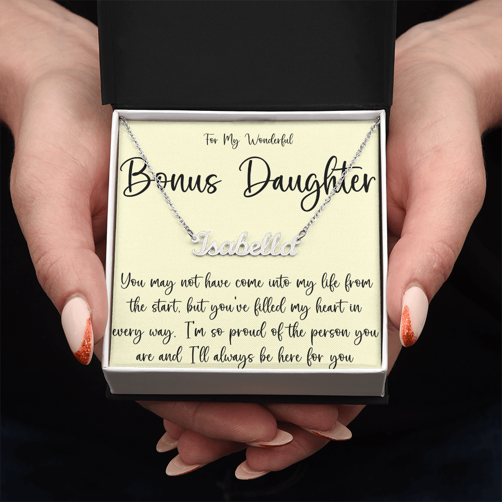 Personalized Name Necklace For A Brilliant Bonus Daughter