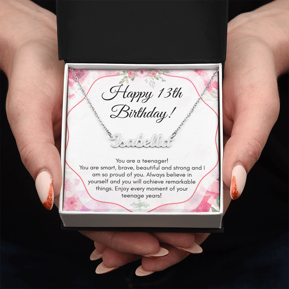Personalized Name Necklace For A Girls 13th Birthday