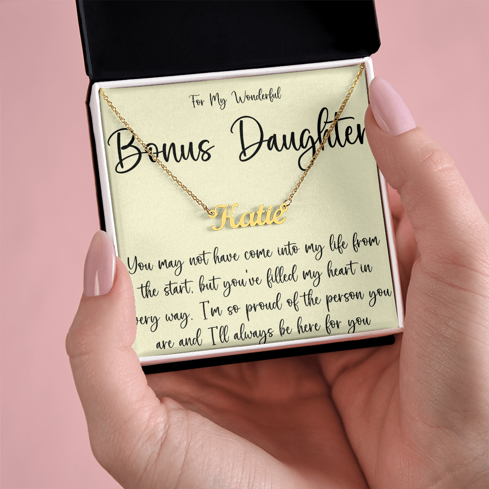 Personalized Name Necklace For A Brilliant Bonus Daughter
